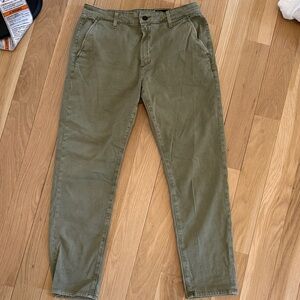 Ag Adriano Goldschmied Olive Green Trouser Pants